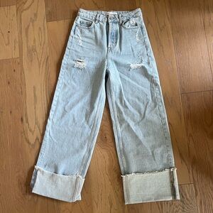 Zara wide leg cuffed jean